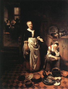  Baroque Oil Painting - The Idle Servant Baroque Nicolaes Maes